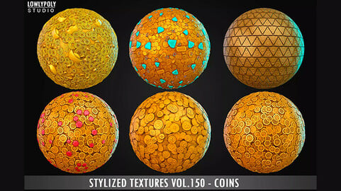 Stylized Coins Vol.150 - Hand Painted Textures