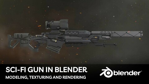 Modeling A Gun In Blender | Modeling | UV & Texturing | Rendering | All In Blender !