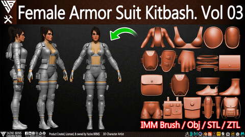 Female Armor Suit Kitbash. Vol 03