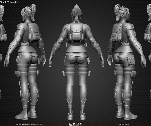 ArtStation - Female Armor Suit Kitbash. Vol 03