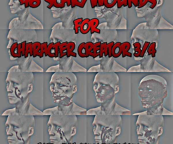 ArtStation scar wounds patterns for cc3 and 4 Game Assets