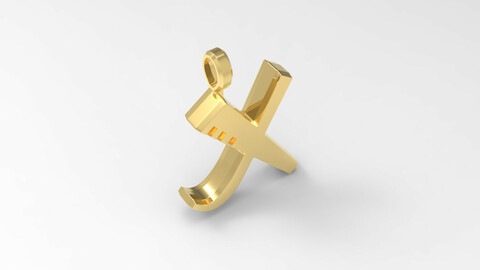 X Letter Pendant Gold