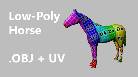 Low-Poly Horse .OBJ + UV