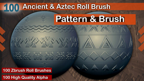 100 Aztec and Ancient Roll brush