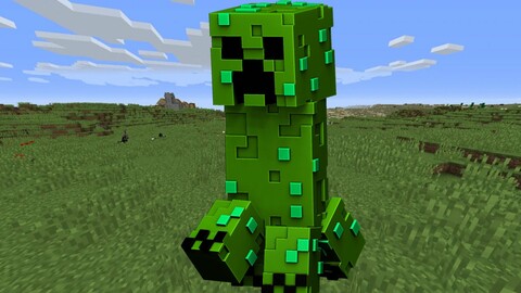 Fanart statue / toy for 3d printing - Creeper from Minecraft