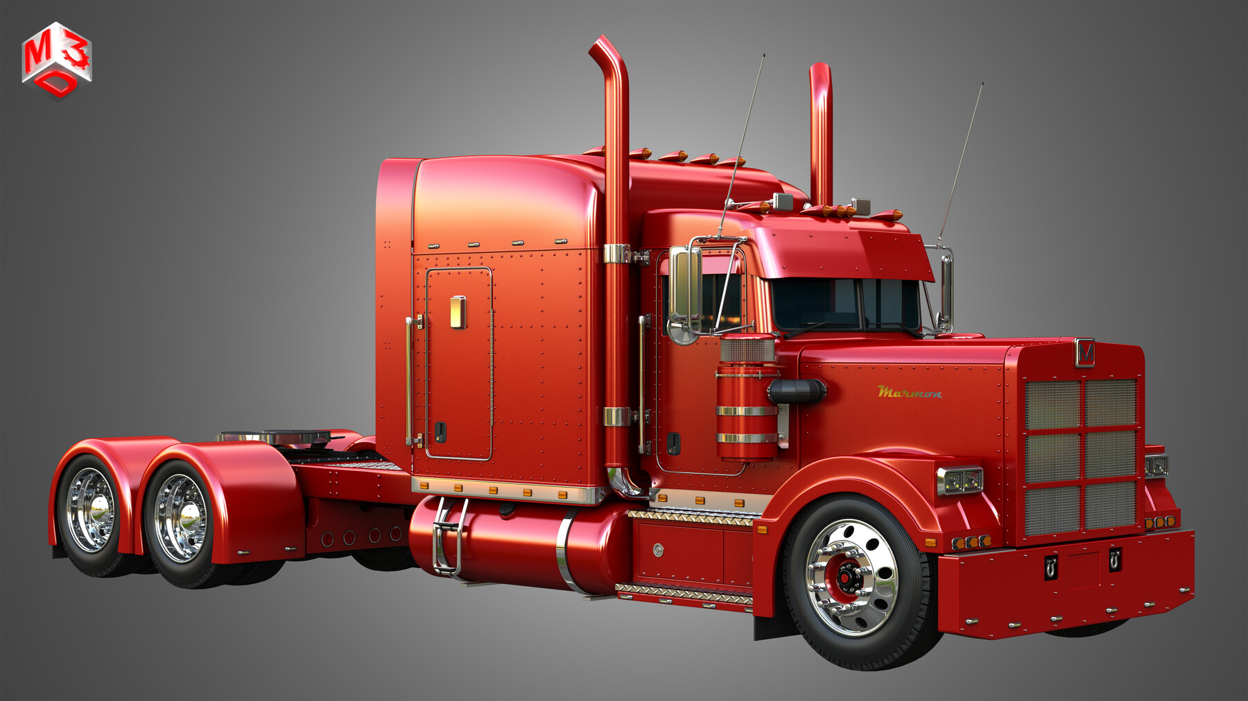 ArtStation - 57P Semi Truck - Ultra Cab Sleeper Truck - Custom | Resources