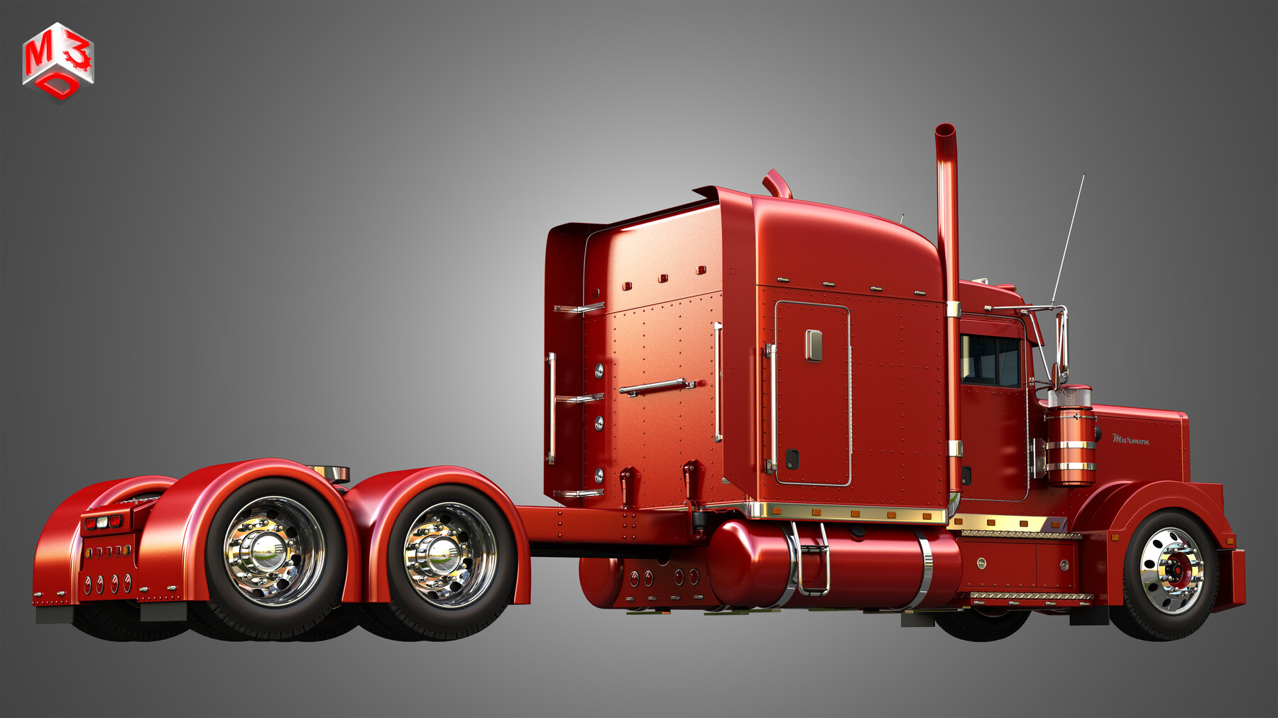 ArtStation - 57P Semi Truck - Ultra Cab Sleeper Truck - Custom | Resources