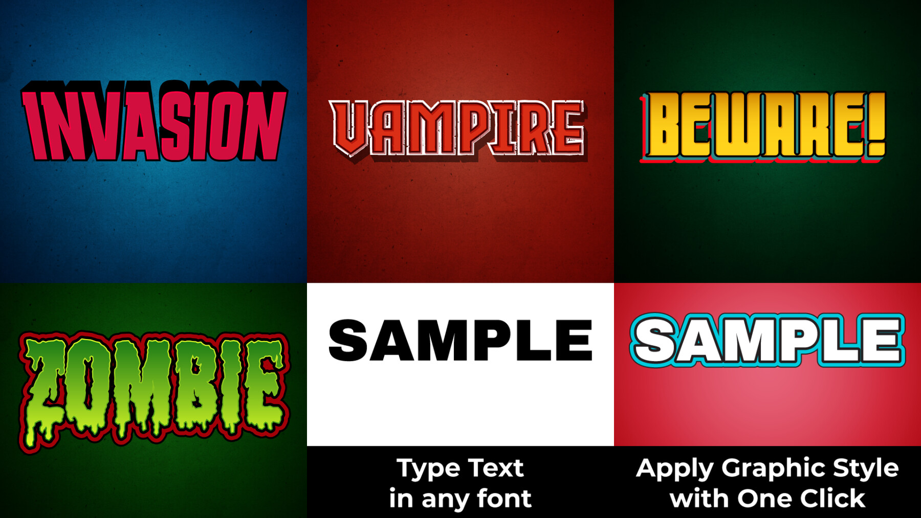 Vintage Horror Comic Book Lettering: Zombie Stock Vector