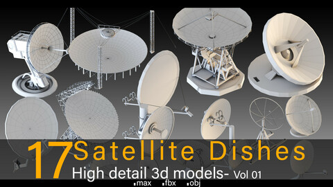 17-Satellite Dishes- High detail 3d models- Vol 01