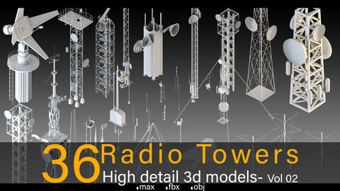 36- Radio Towers- High detail 3d models- Vol 02