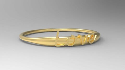 Love Ring with 24k Gold Polished