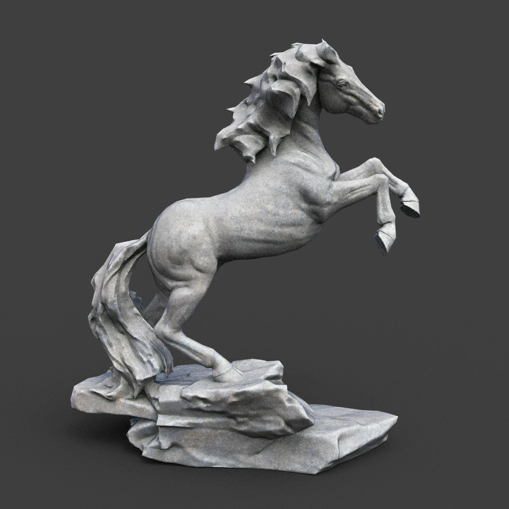 ArtStation - Low poly Horse Statue 220528 | Game Assets