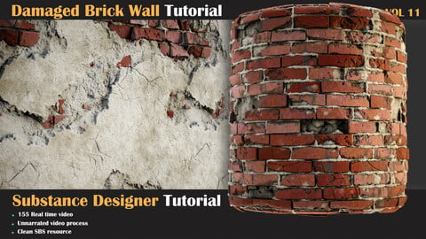 Damaged Brick Wall Tutorial - VOL 11