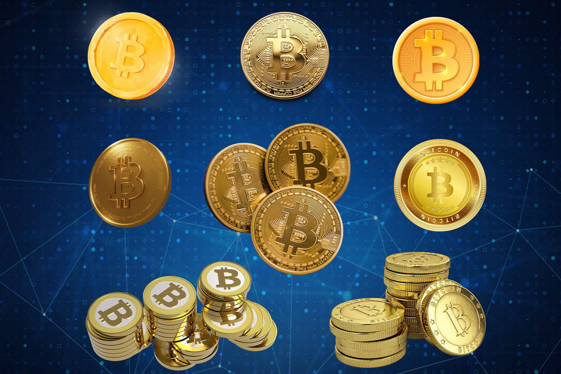 ArtStation - 35 Cryptocurrency coins, Golden bitcoin coin, Crypto currency,  Bitcoin symbol isolated, currency background, digital ecommerce blockchain  | Artworks