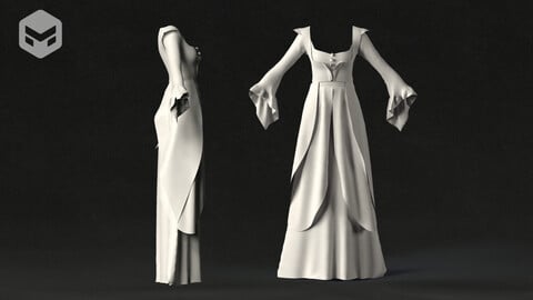 Female Dress - Marvelous Designer - fbx - FREE