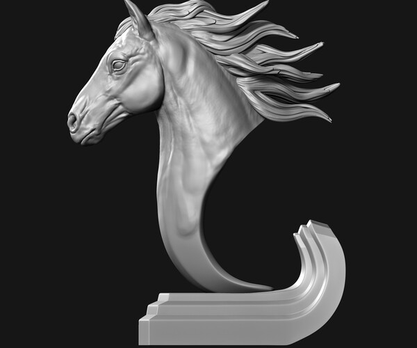 ArtStation Horse Head Statue 3D print model Resources