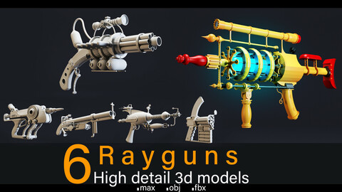 6- Rayguns- High detail 3d models