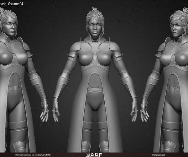 ArtStation - Female Armor Suit Kitbash. Vol 04