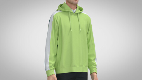 Hooded Sweatshirt 2, Marvelous Designer, Clo3D +fbx, obj