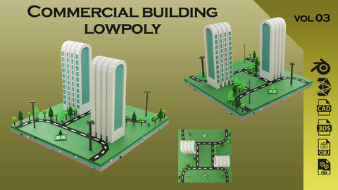 Commercial building Lowpoly Vol 03