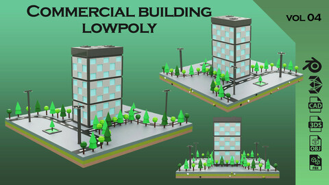 Commercial building Low poly Vol 04