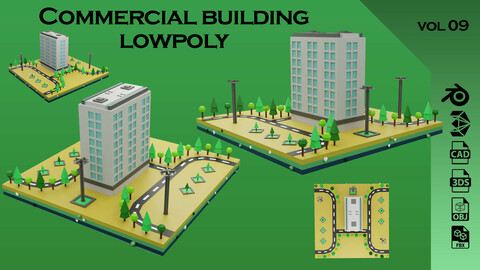 Commercial building Low poly Vol 09