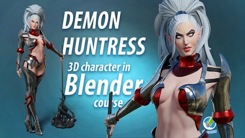 Demon Huntress in Blender course