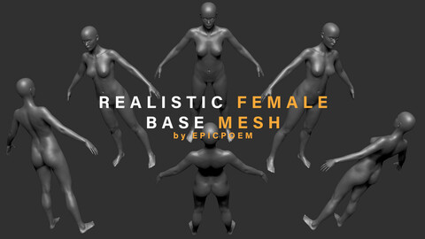 Realistic Female base mesh - woman ZTL & OBJ