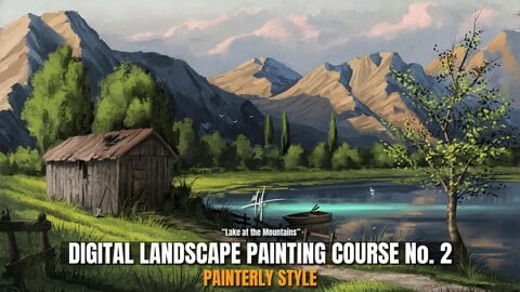 FULL Course - Digital Art Landscape Painting in a Painterly Style + Perspective Course