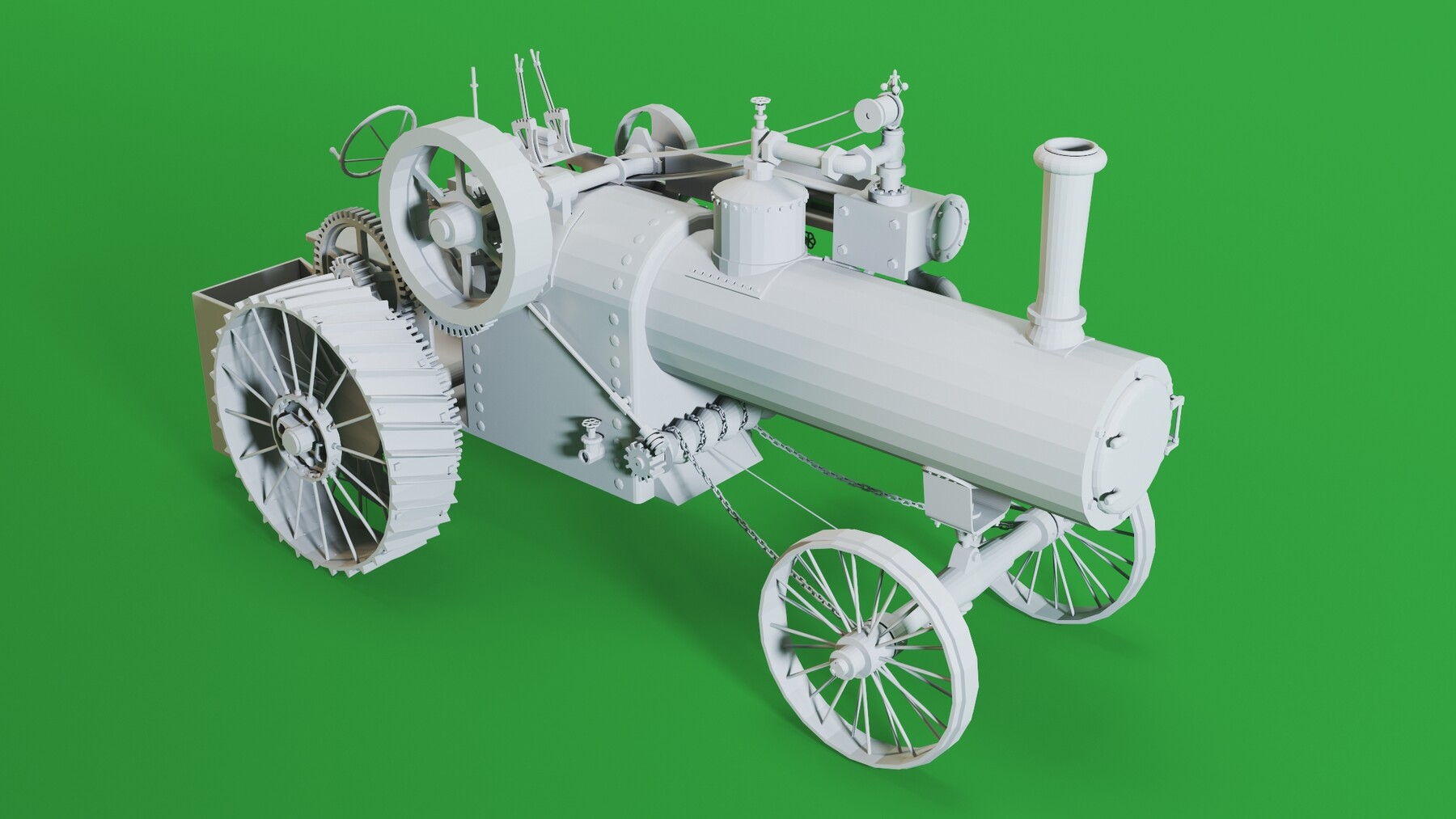 indus_3dial 5 Steam Tractors High detail 3d models