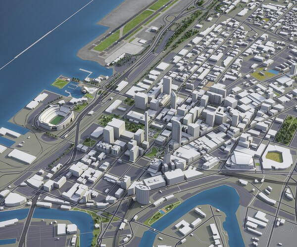 ArtStation - Cleveland - 3D city model | Resources