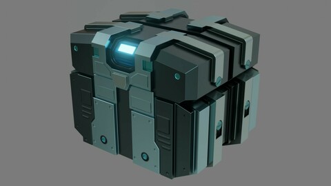 Sci-Fi Crate - Low Poly - Game Ready - PBR