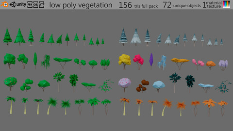 vegetation Low-poly 3D model
