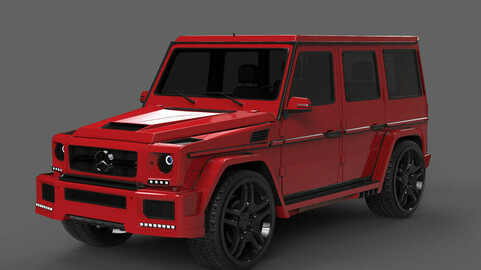 RED CAR MERCEDES AMG 3D model