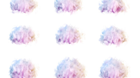 12 png rainbow pastel unicorn clouds set sugar candy like