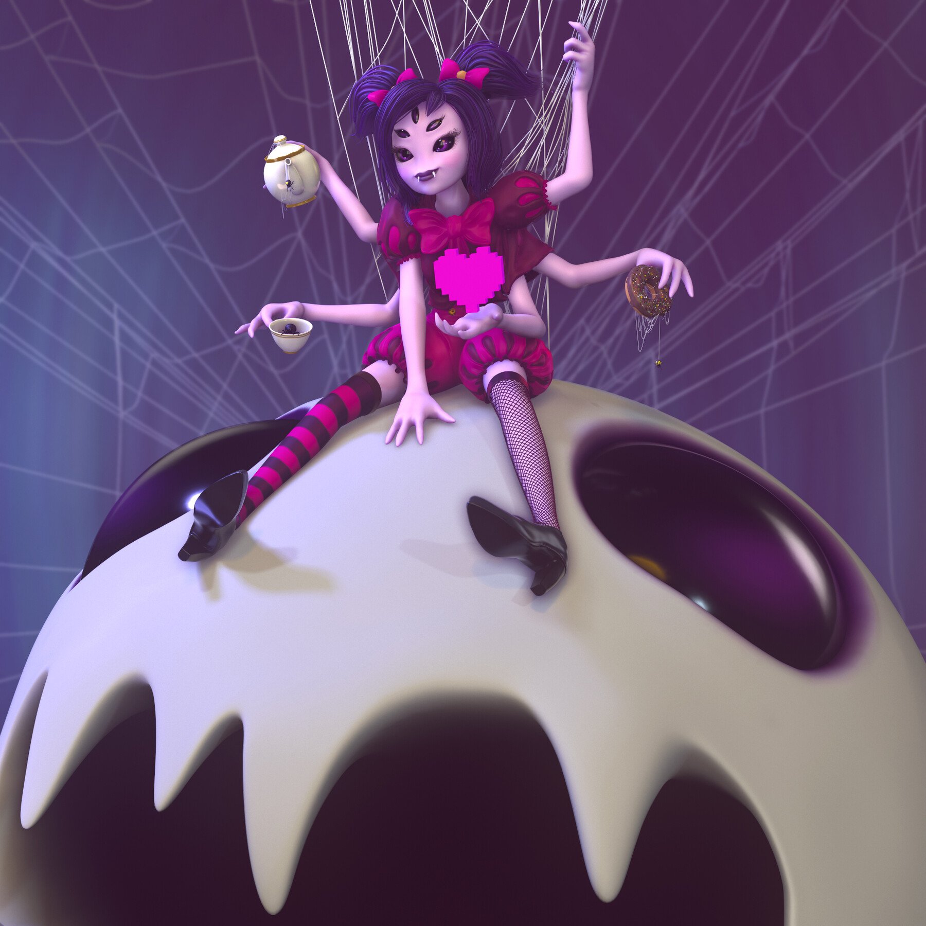 Muffet Undertale Character 3D model 3D printable