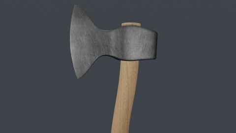 a low - poly model of an axe