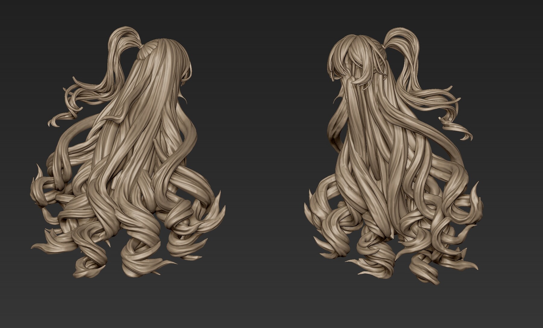 ArtStation - 3d Printable Stylized Hair 03 | Resources