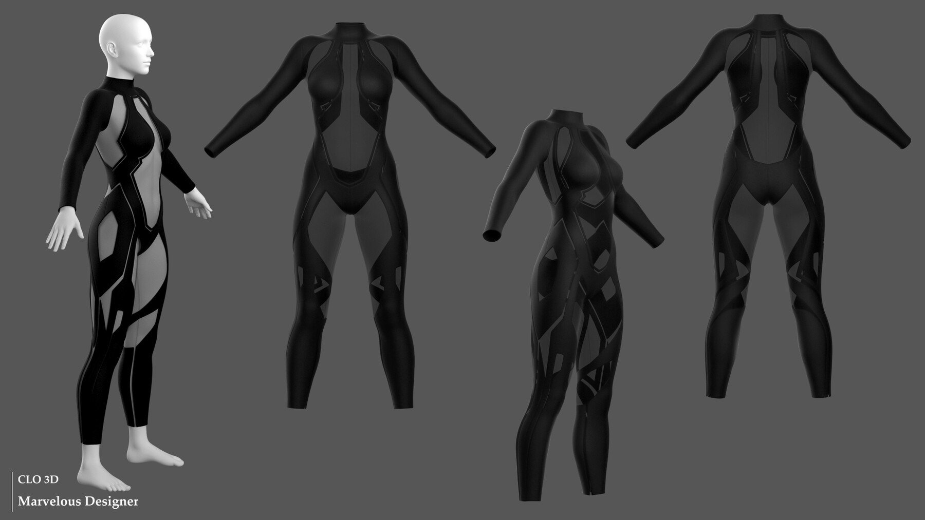 Artstation - Jumpsuit With Transparent Inserts   Marvelous Designer 