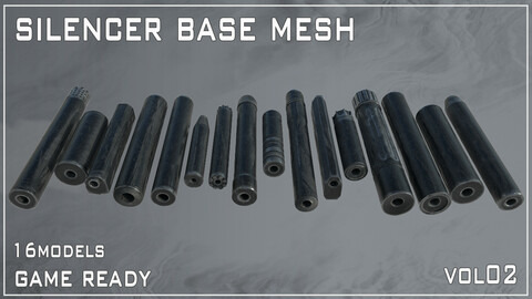 16 Silencer Base Mesh - vol02 (game Ready)
