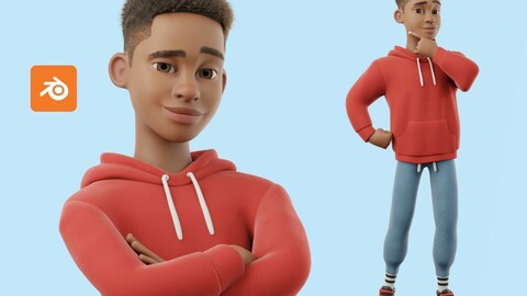Cartoon Black Man Teen Rigged 3D model nft