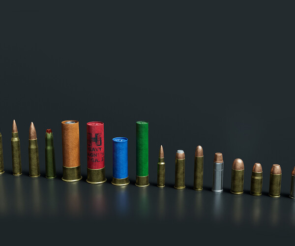 ArtStation - Collection of various types of bullets | Game Assets