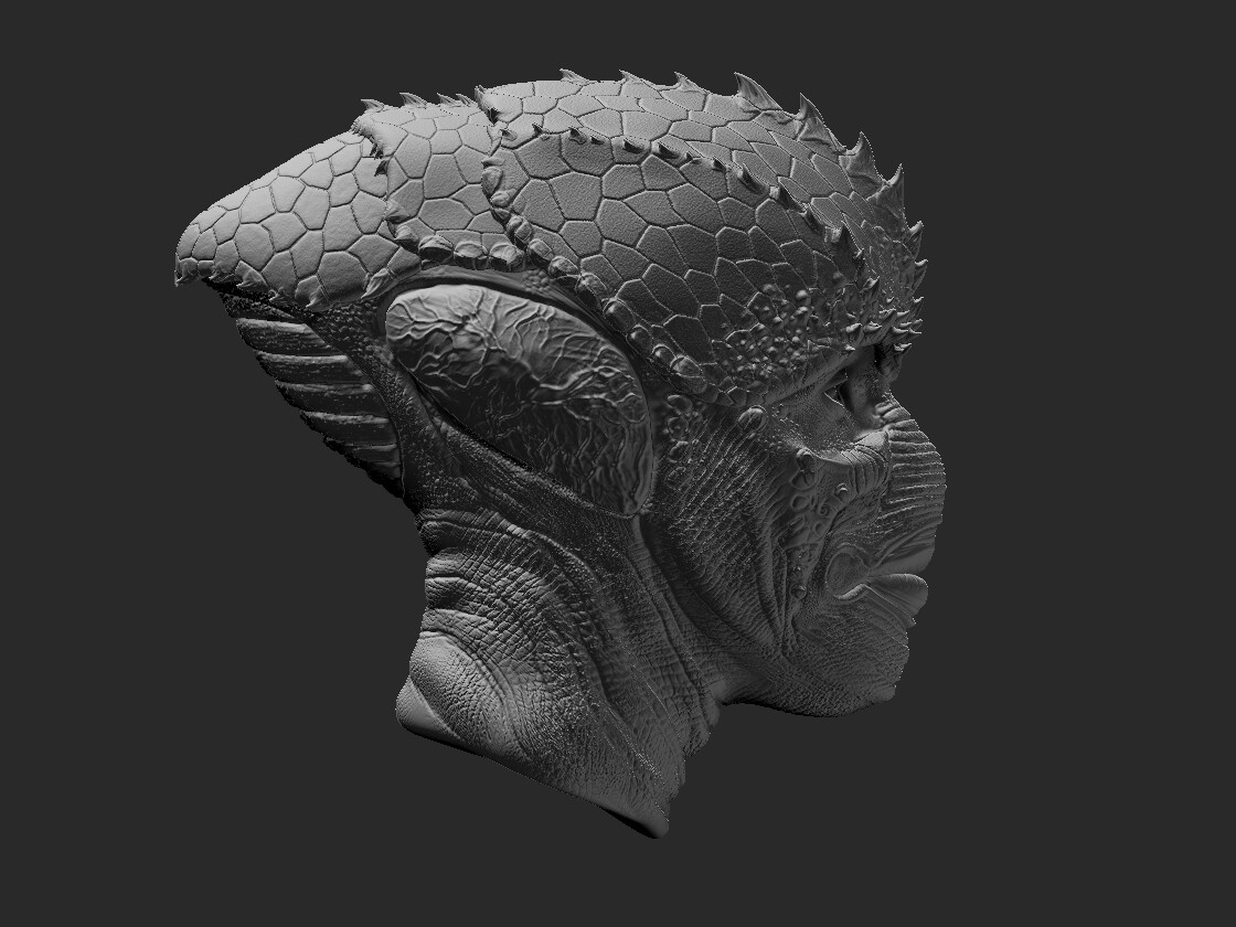 ArtStation - ENEMY MINE DRAC head sculpt 3D print model | Resources