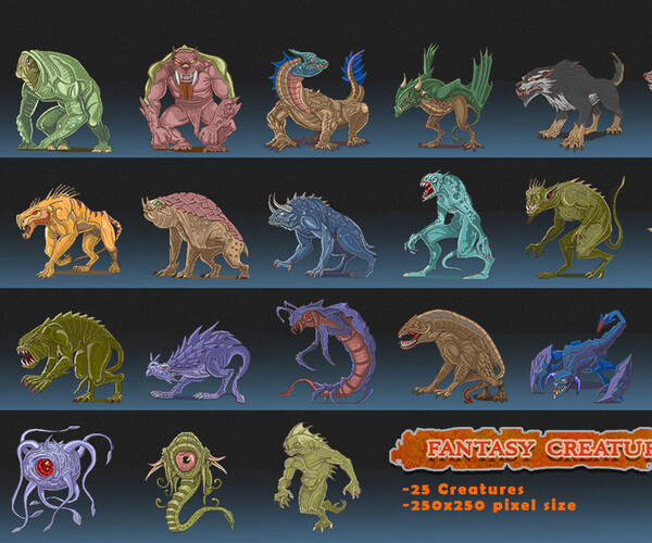 ArtStation - Fantasy Creatures v.1 | Game Assets