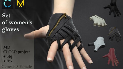 Set of womens gloves