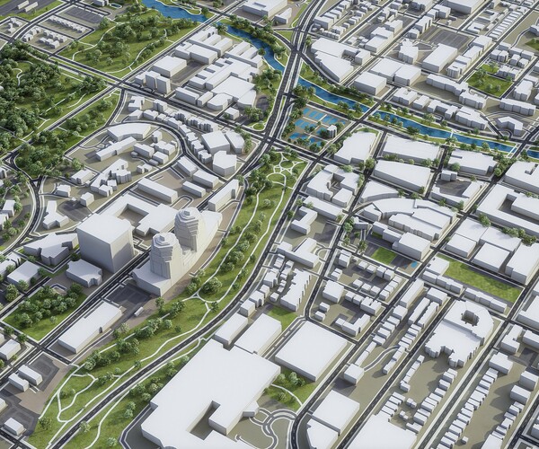 ArtStation Kansas City 3D city model Resources