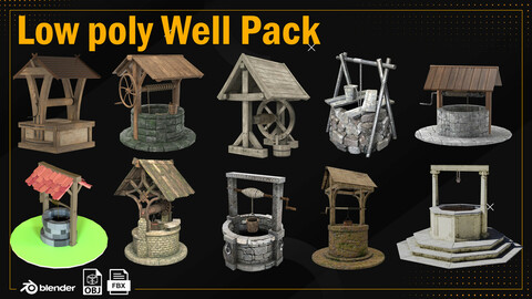 Low Poly Well Pack Bacemesh