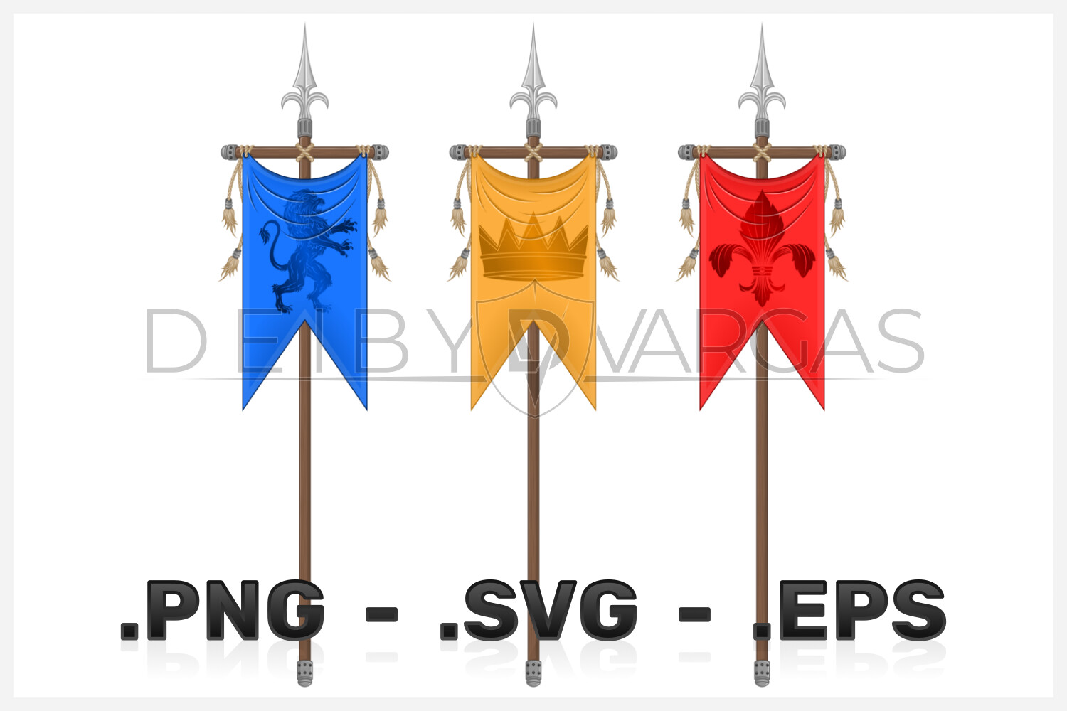 ArtStation - vector designs of medieval flag on a spear | Artworks