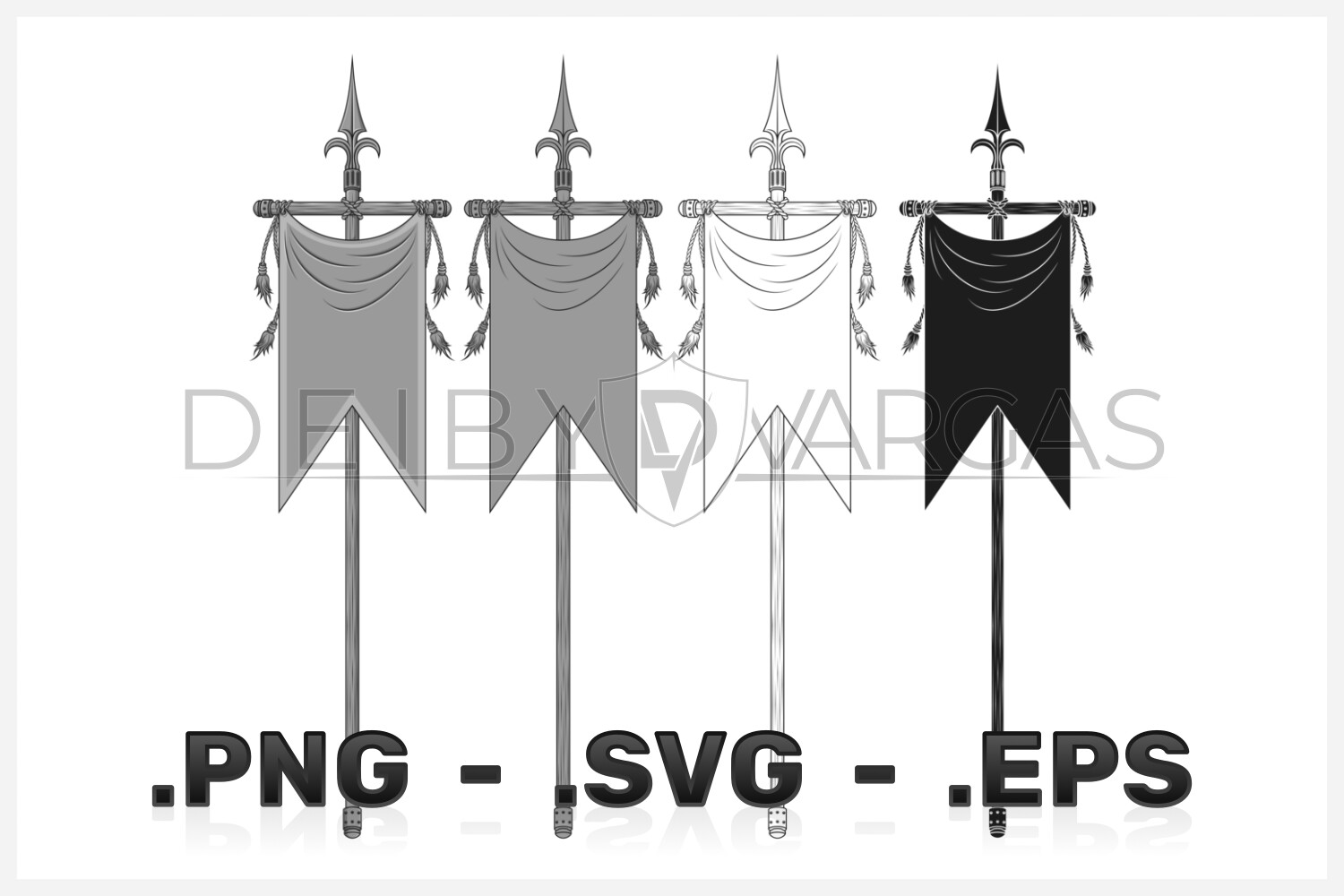 ArtStation - vector designs of medieval flag on a spear | Artworks