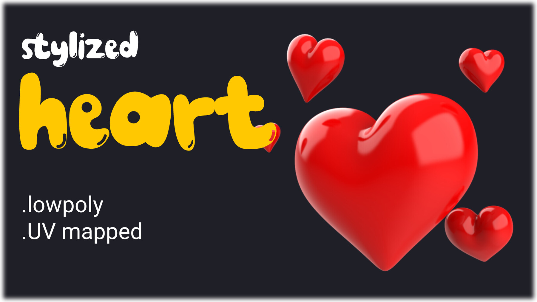 ArtStation - heart love stylized basemesh lowpoly UV mapped | Resources